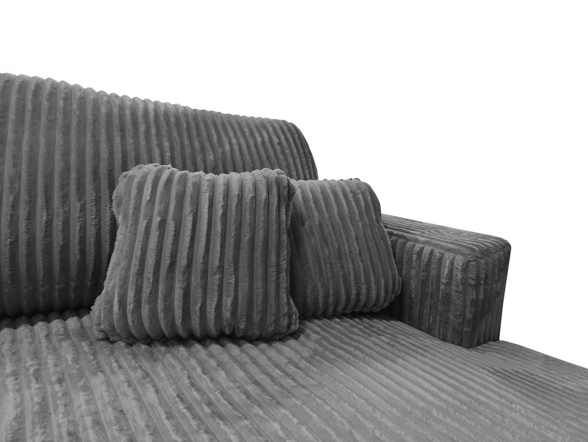 ECKSOFA Luna L rechts Grau aus Cord - Grau, Textil (271/195cm) - KS Home Concept