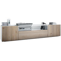 LOWBOARD Mogan Fronten in Eiche Nordic - Silbereichenfarben, Holzwerkstoff (181/39/35cm) - Vladon