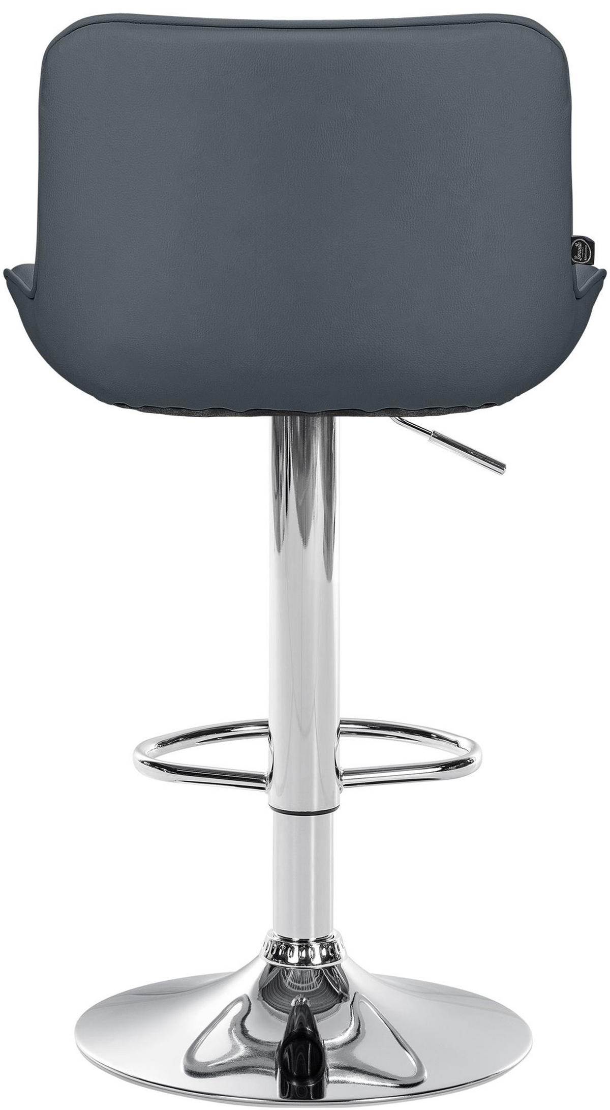 BARHOCKER 2er Set Vulcano Kunstleder chrom grau - Chromfarben/Grau, Kunststoff/Metall (49/106/51cm) - TPFLiving
