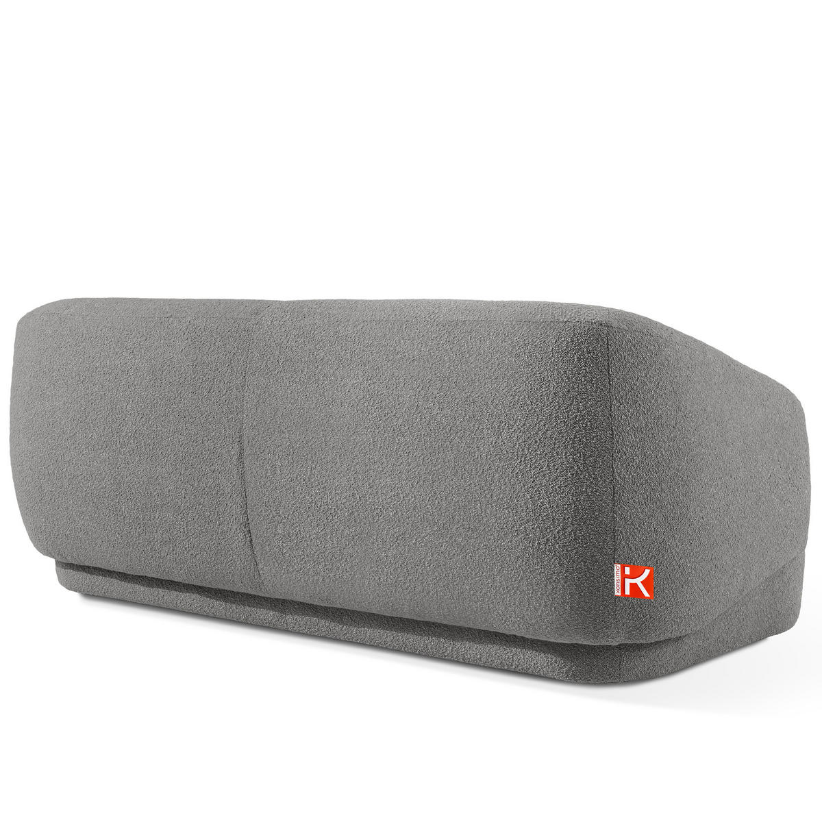 EINZELSOFA VIRA, Grau, Bouclé - Schwarz/Grau, Holz/Holzwerkstoff (210/84/100cm) - KONSIMO®