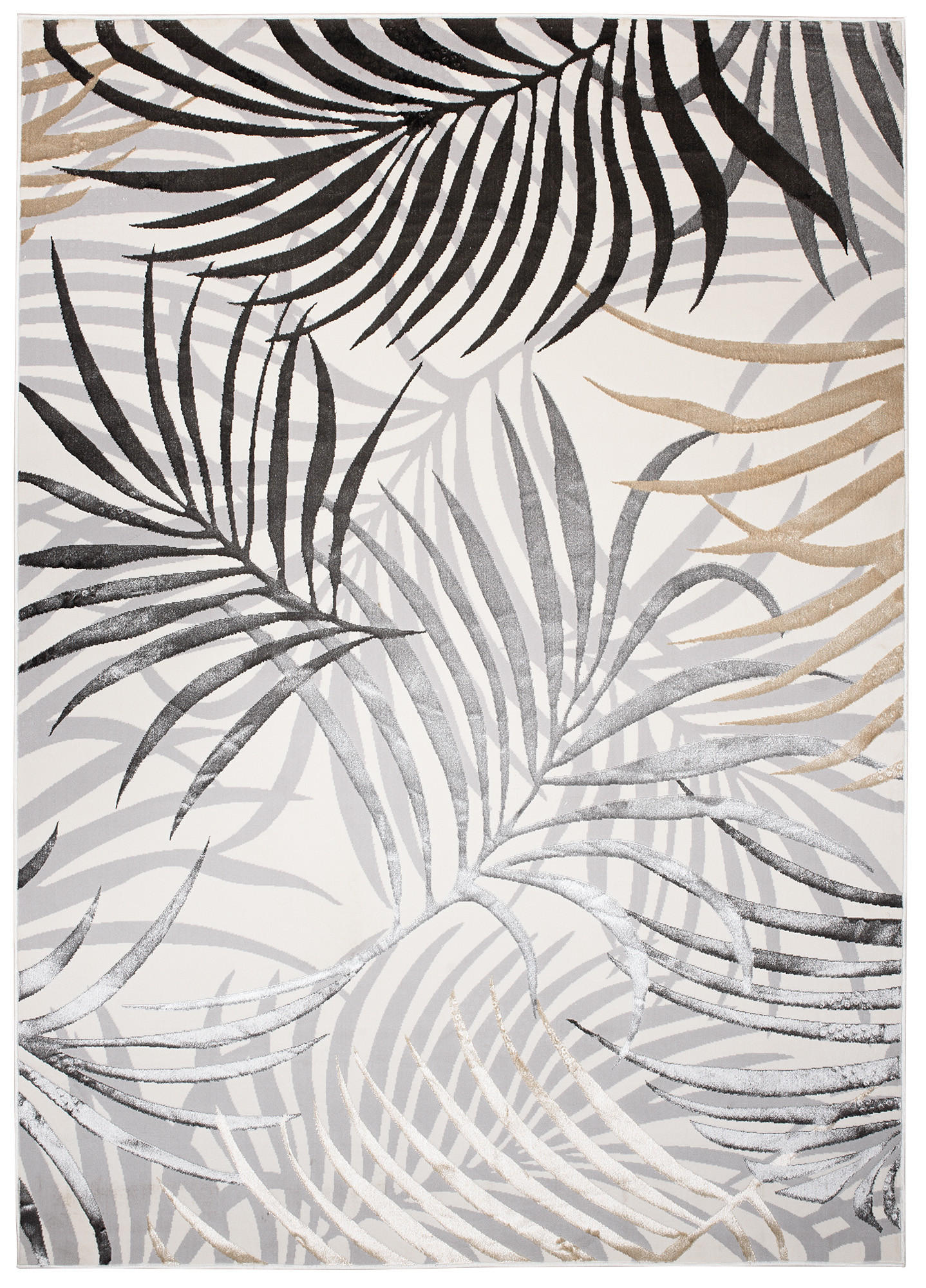 Tapiso Teppich Creme, Schwarz 160x230 cm