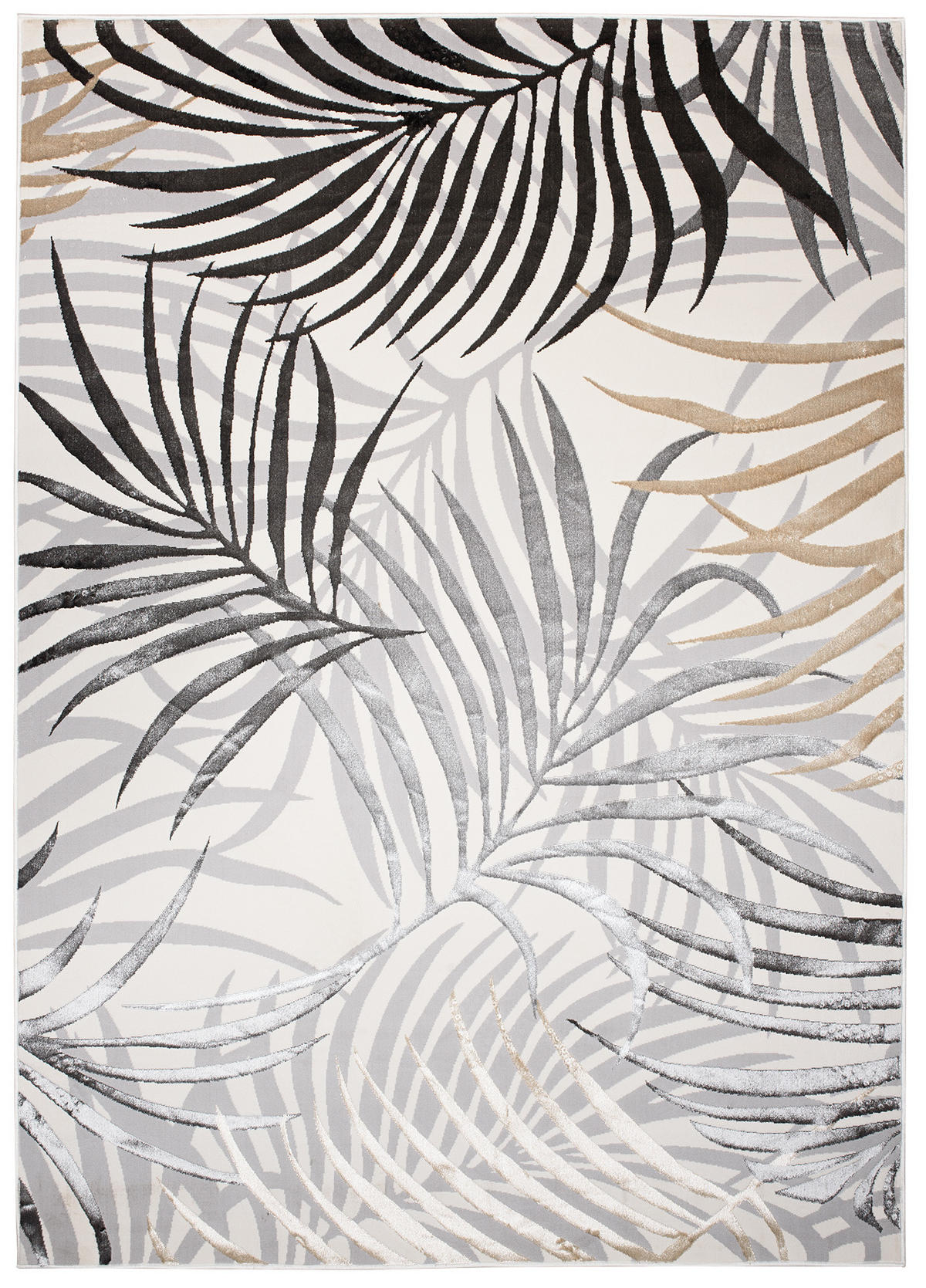 TEPPICH GOLDEN Creme Schwarz 160/230 cm - Creme/Schwarz, Kunststoff (160/230cm) - Tapiso