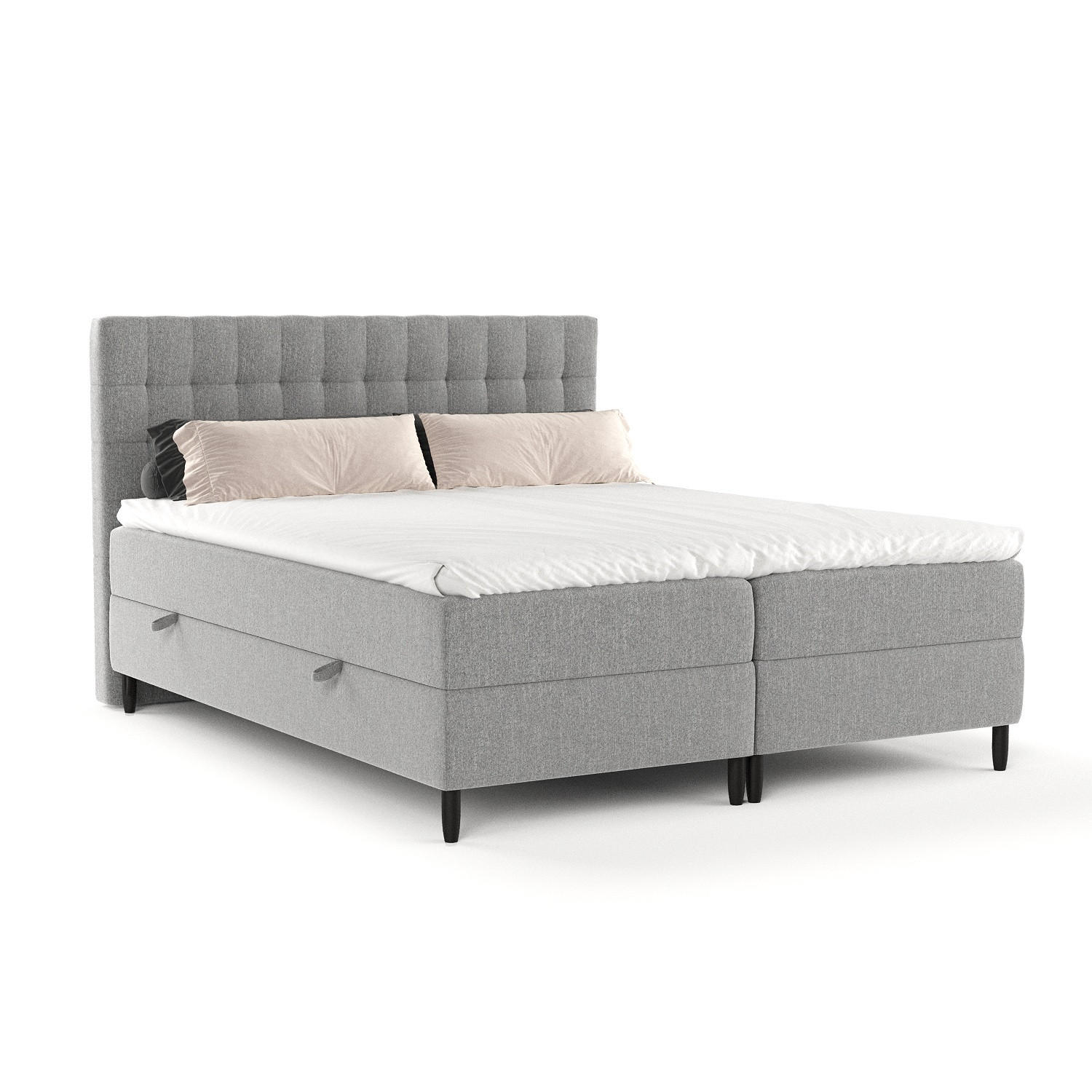 BOXBETT Divine Grau 160/200 cm - Schwarz/Grau, Holz/Holzwerkstoff (160/200cm) - Maison de Reve