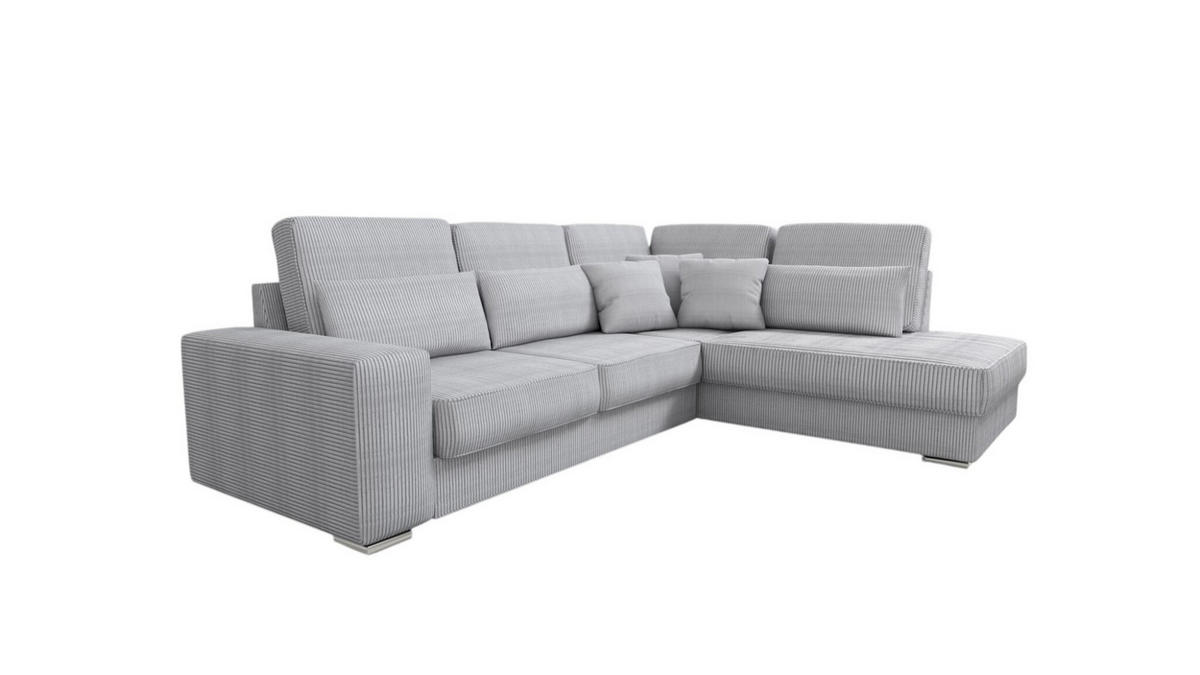 ECKSOFA Nevio Xl In Scala - Hellgrau, Holzwerkstoff/Textil (312/226cm) - Fun Möbel