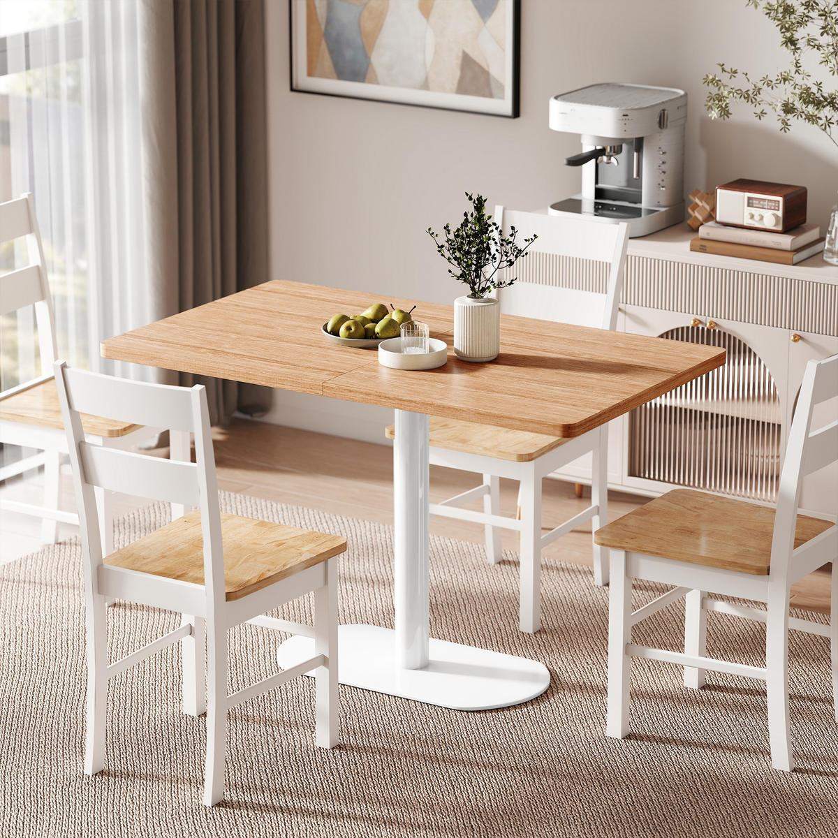 RECHTECKIGER Esstisch für 6 Personen 120/70/75 cm Weißeiche - Eichefarben, Kunststoff (70/120/75cm)