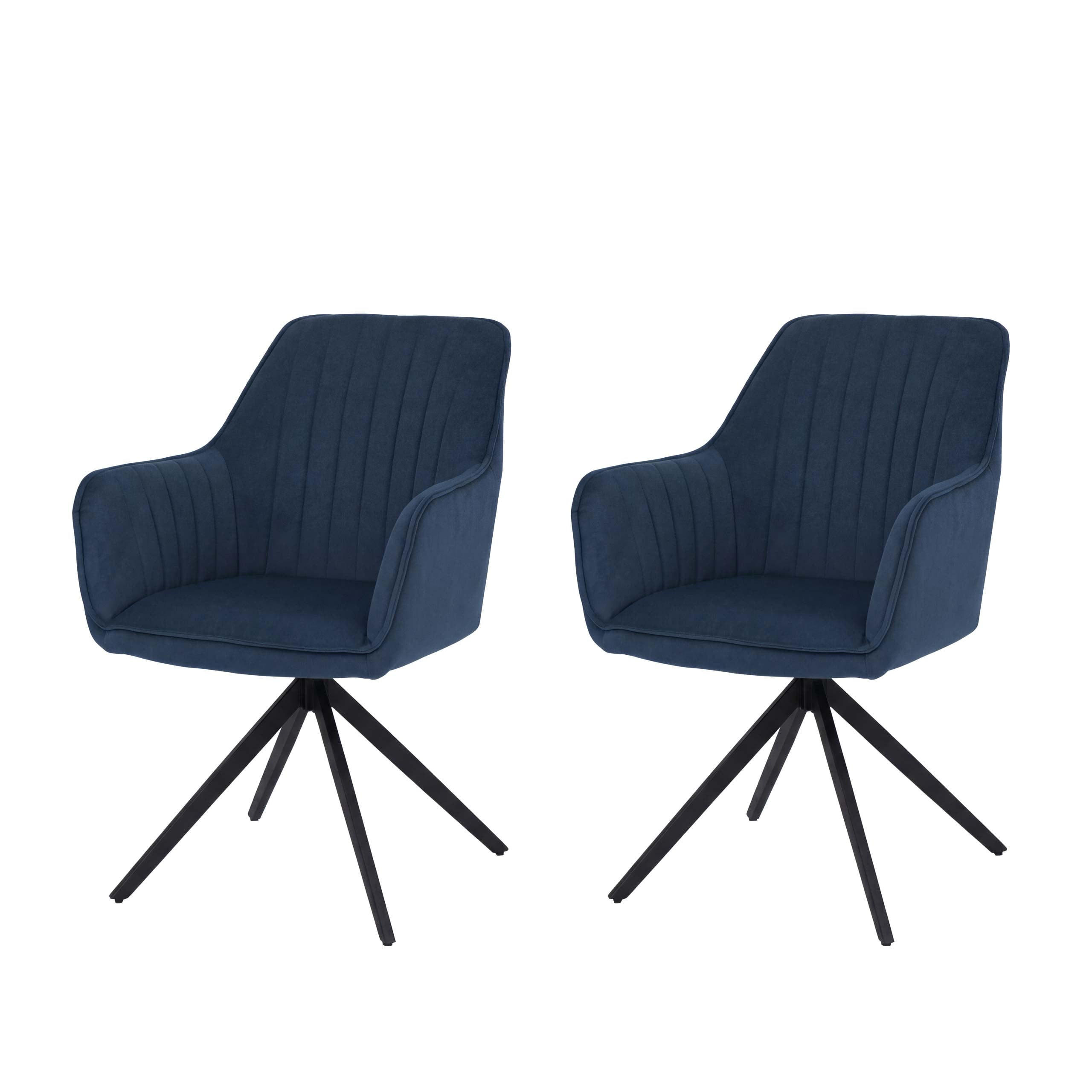 ESSZIMMERSTUHL Blau 2er-Set - Blau, Textil (60/87/68cm) - MCW