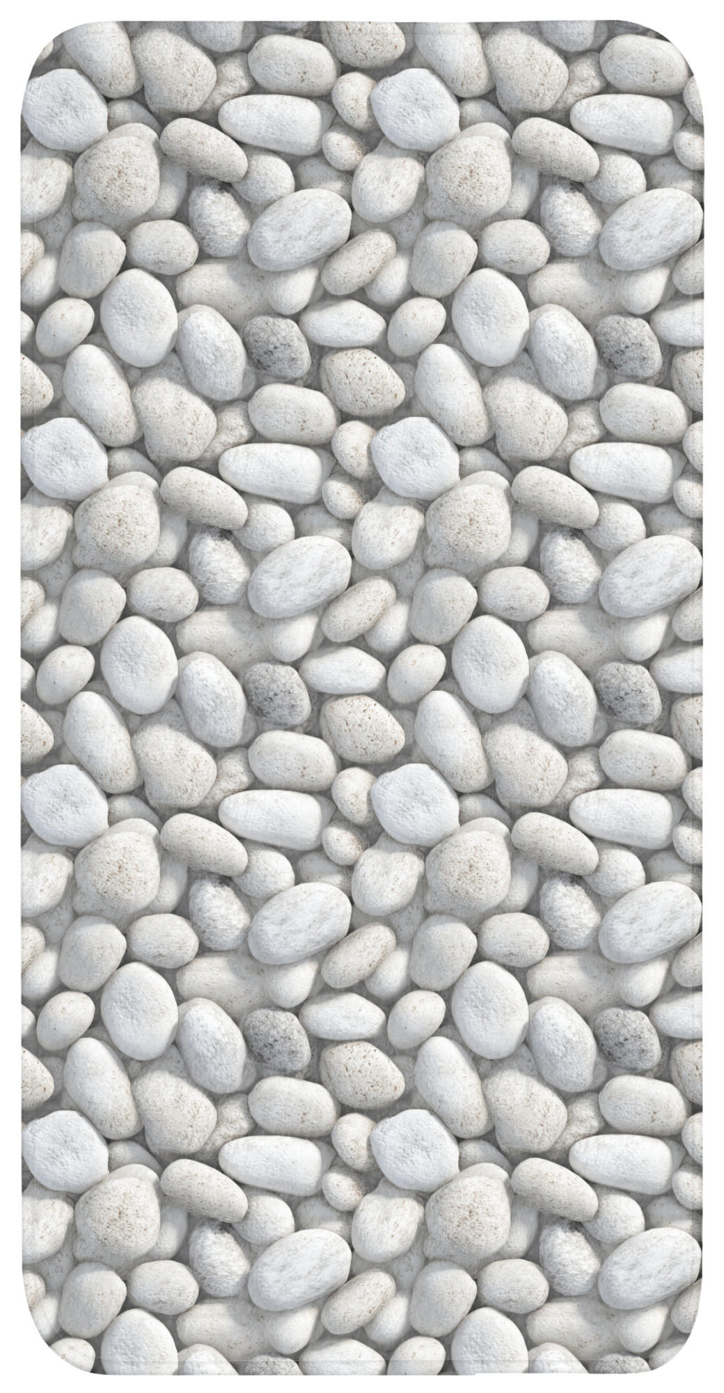 BADEMATTE Steine - Grau - Oval 60x120 cm - Hellgrau, Kunststoff/Textil (60/120cm) - OnlyWow