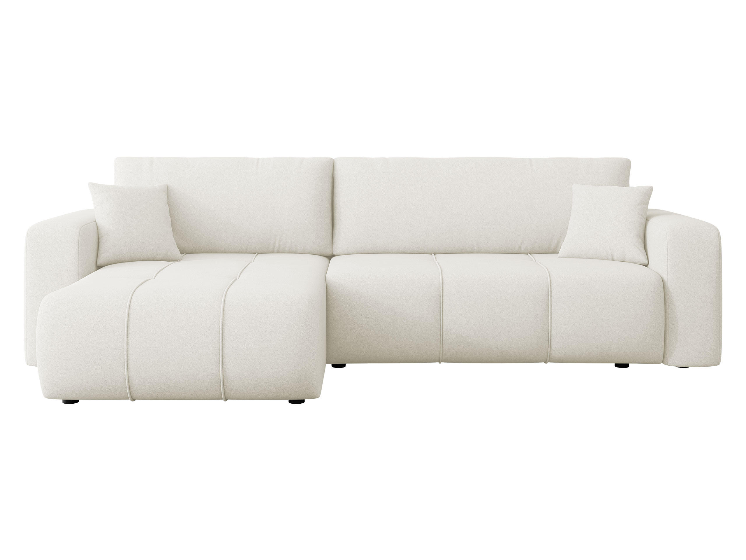 ECKSOFA Furyn Maxi - Creme/Schwarz, Holz/Kunststoff (274/145cm) - MIRJAN24