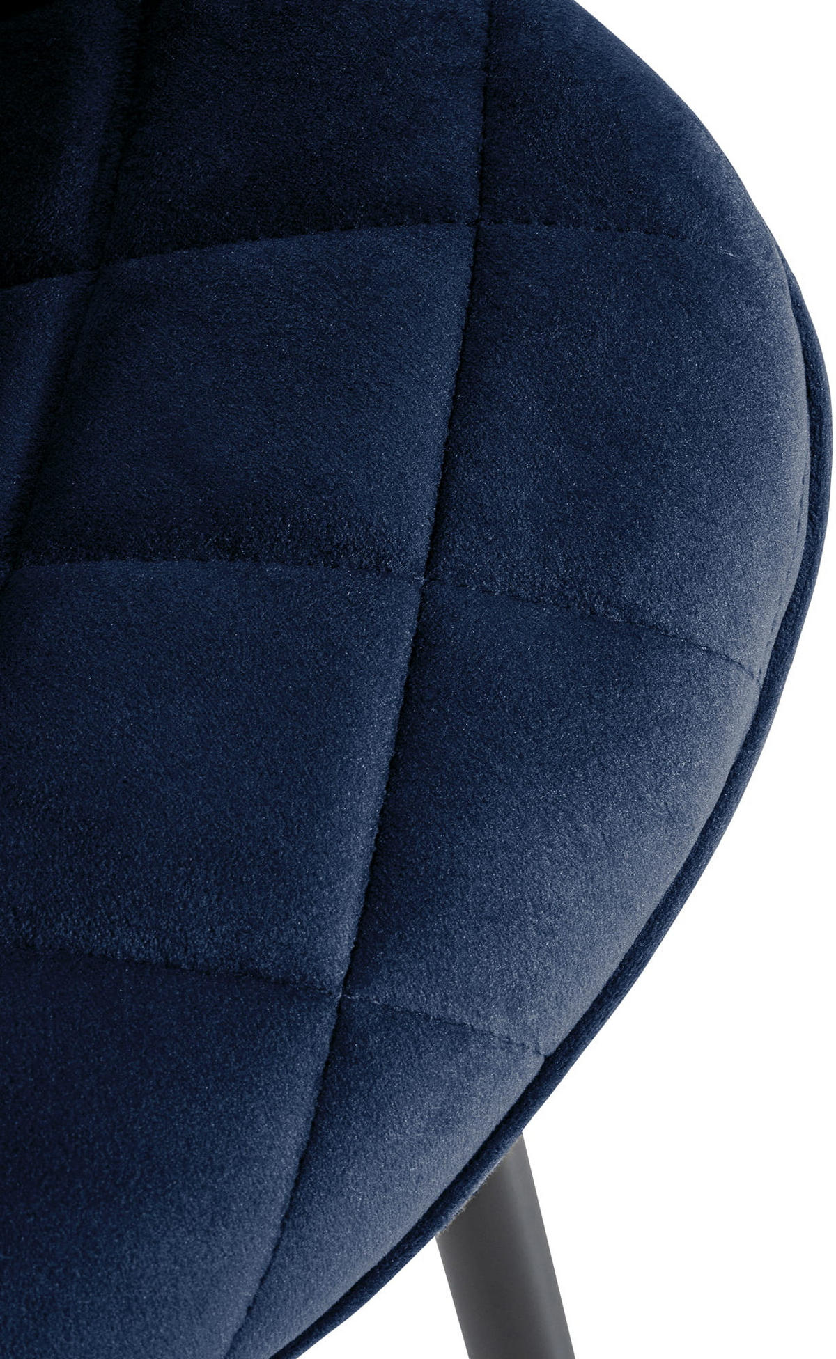 STUHL Samt Blau - Blau/Schwarz, Textil/Metall (53/82/60cm) - CLP