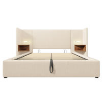 POLSTERBETT PANG-M4R9B2 160/200 cm Beige - Ahornfarben, Textil - PANGIVO