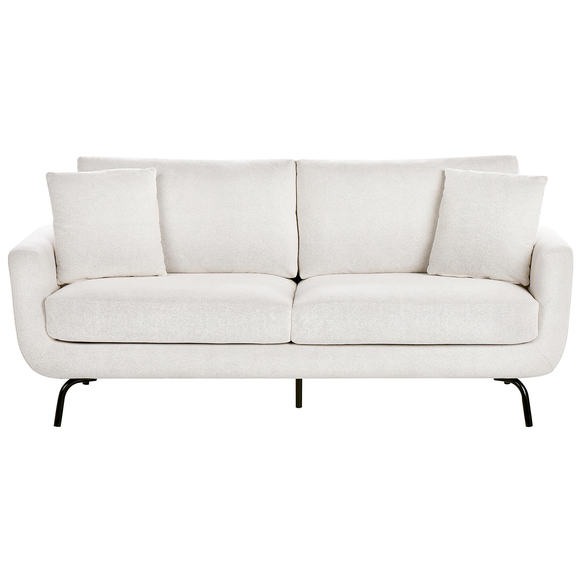 3-SITZER-SOFA Stoff Cremeweiß Vesala - Creme, Textil (185/71/77cm) - Beliani