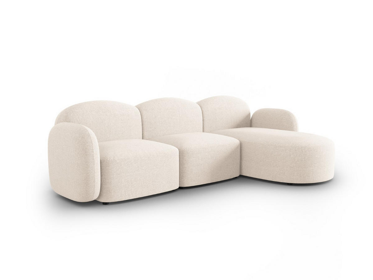ECKSOFA rechts Blair aus Chenille-Stoff beige clair melange 4 Sitzplätze - Beige, Textil (155/272cm) - Micadoni