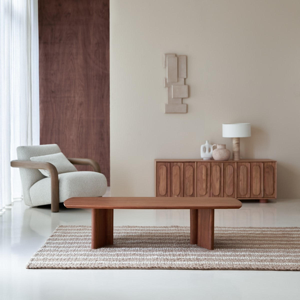 COUCHTISCH Suzanne Dunkelbraun aus Akazie - Dunkelbraun, Holz (60/140/35cm) - Tikamoon