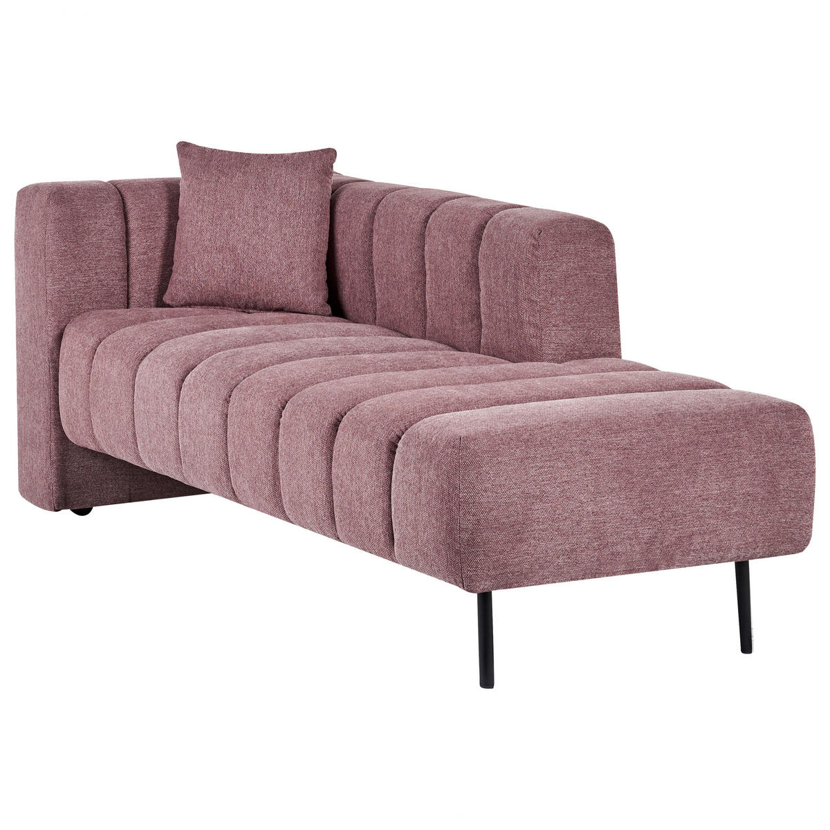 CHAISELONGUE-LINKSSEITIGE Stoff Rosa Lannils - Pink/Schwarz, Textil (173/73/79cm) - Beliani
