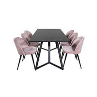 TISCHGRUPPE Pink - Pink, Holzwerkstoff (90/75/180cm) - ebuy24