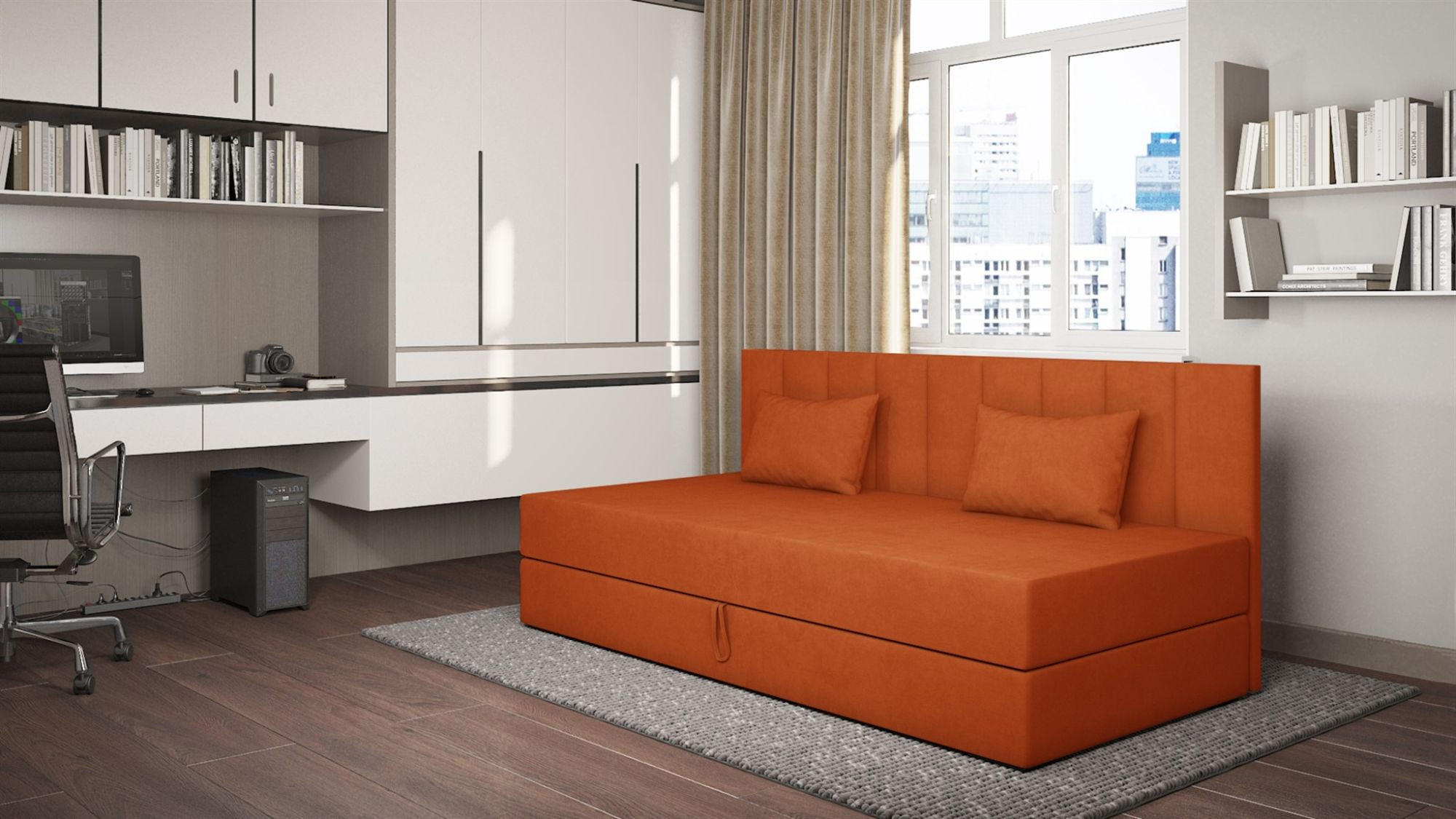 SOFA Margot In Opera - Orange, Holzwerkstoff/Textil (200/90/97cm) - Fun Möbel