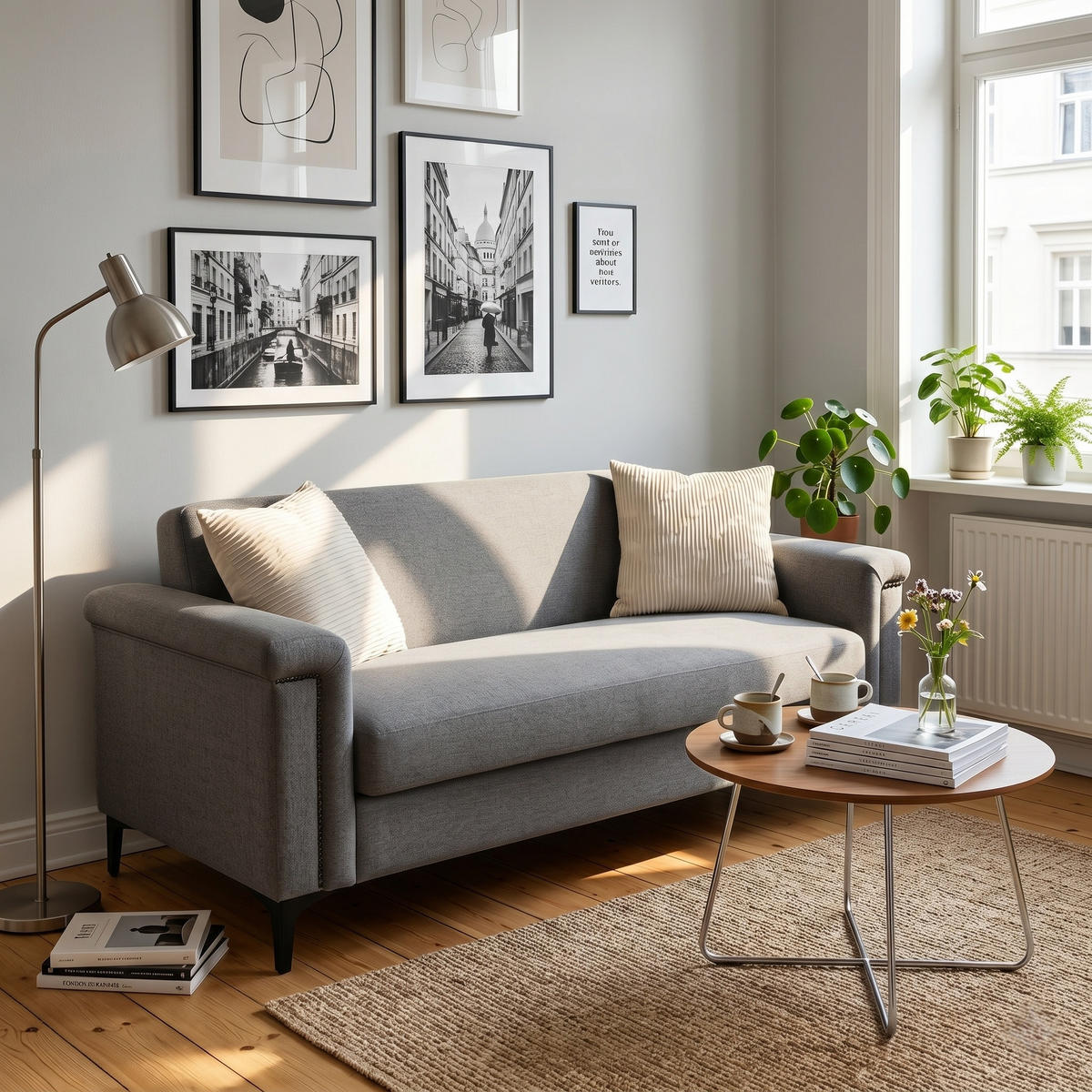SOFA 2-Sitzer 172/73,5/81,5 cm Hellgrau - Hellgrau, Textil (73.5/81.5/172cm)