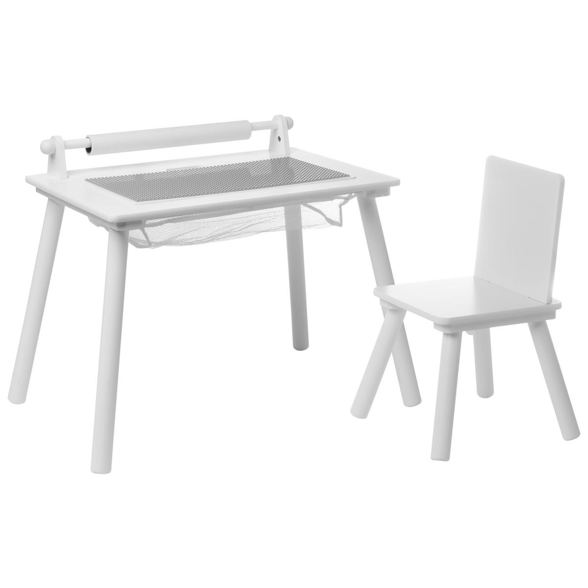 KINDERTISCH und Stuhlset Weiß Moonta - Weiß, Holzwerkstoff (61/39/50cm) - Beliani