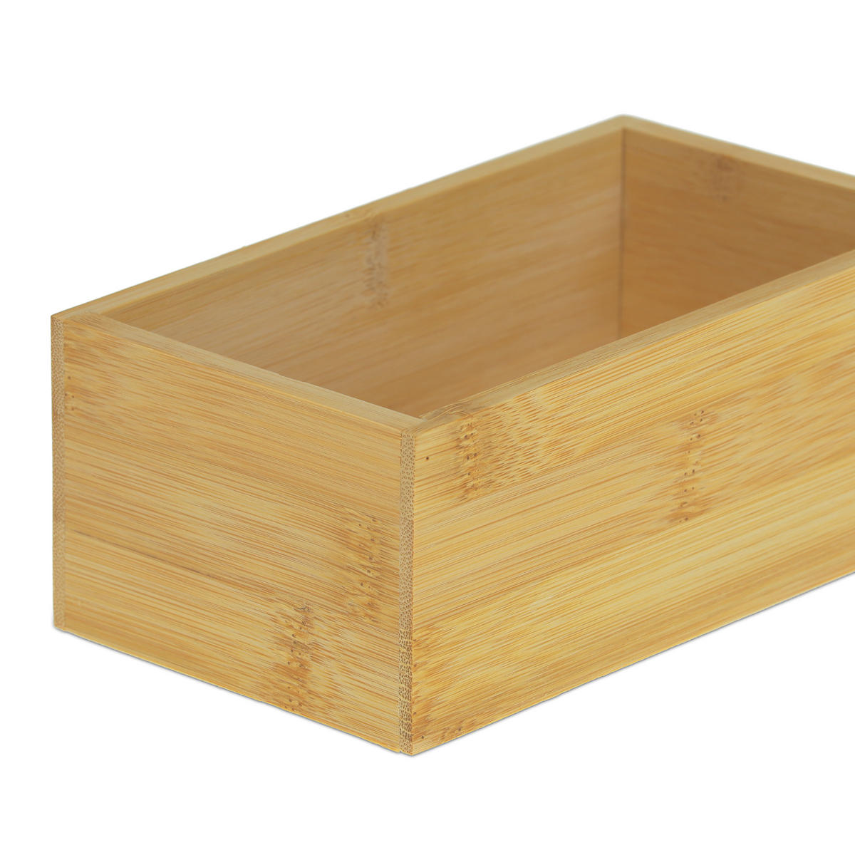 BAMBUS Box - Hellbraun, Holz/Holzwerkstoff (16.5/6.5/10cm) - Relaxdays