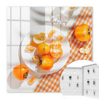 SCHLÜSSELBOX Weiß 30x30 cm – Türöffnung nach rechts - Saftige Früchte - Orange, Metall (30/30/5cm) - TULUP