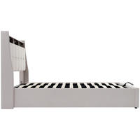 POLSTERBETT aus Leinen 140x200 cm in Beige mit LED & USB - Beige, Textil (140/200cm) - Modfu