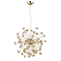HÄNGELEUCHTE Rimelia, Roségold und bernsteinfarben, 55cm - Roségold, Glas (55/55/50cm) - KOSILUM