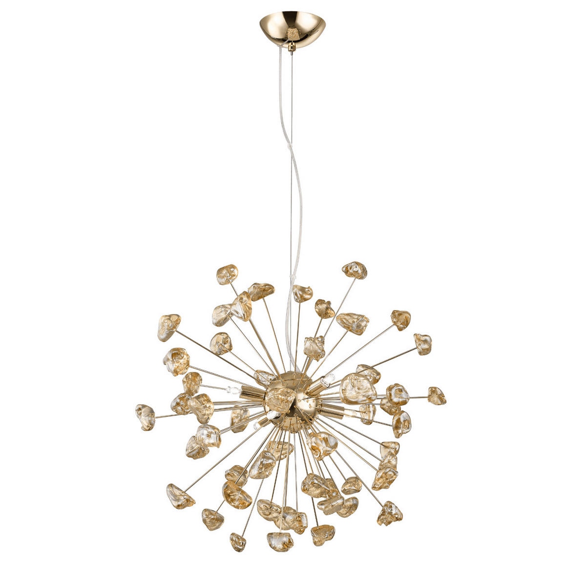 HÄNGELEUCHTE Rimelia, Roségold und bernsteinfarben, 55cm - Roségold, Glas (55/55/50cm) - KOSILUM