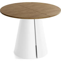 ESSTISCH Lamio runder ausziehbarer, Eiche Braun Rustikal 120-200/120/76 cm - Alteiche/Braun, Holzwerkstoff/Metall (120/196/76cm) - WFL GROUP