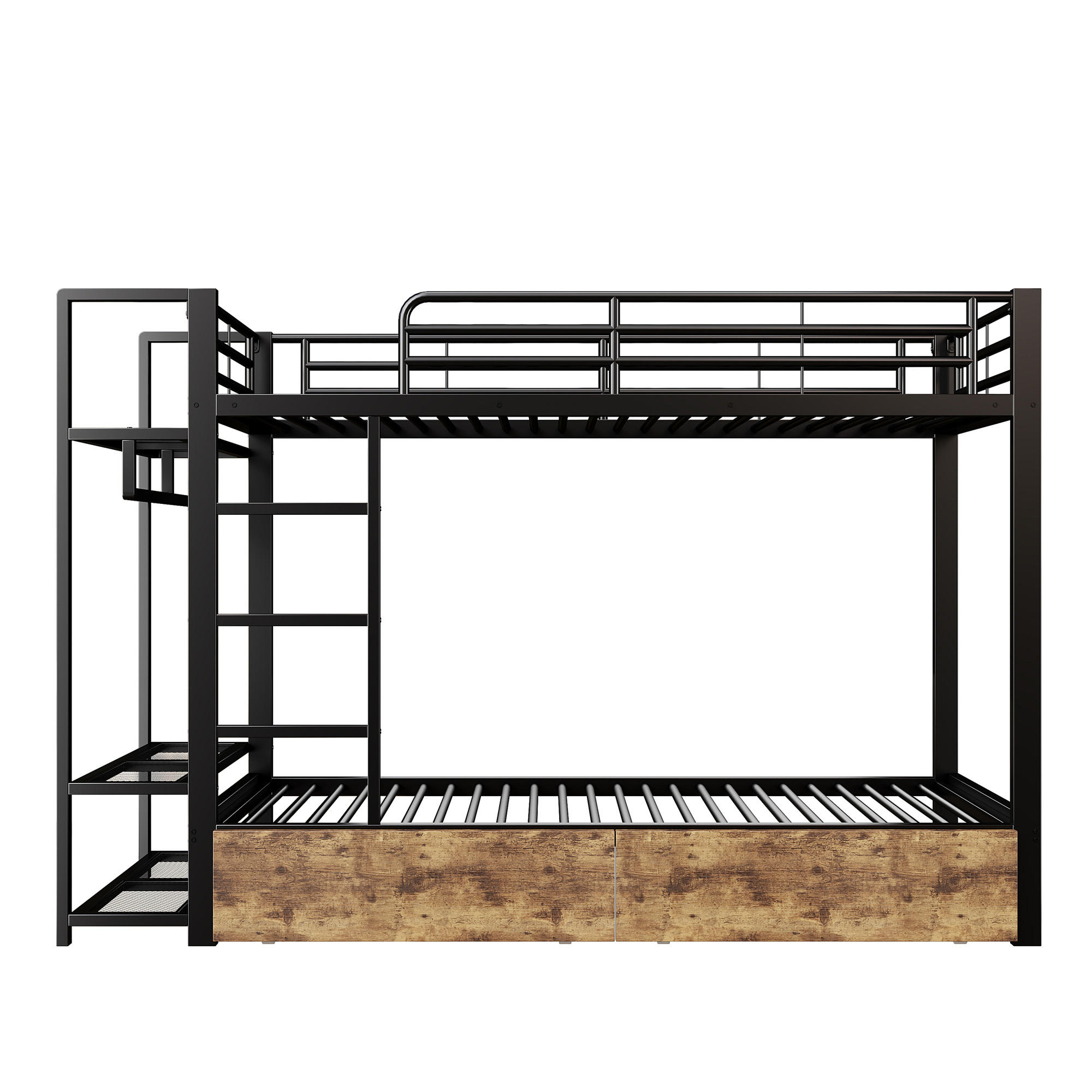 ETAGENBETT 90/200 cm Schwarz - Schwarz, Metall - Raumix