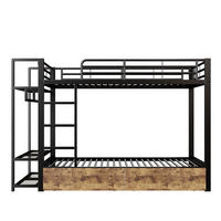 ETAGENBETT 90/200 cm Schwarz - Schwarz, Metall - Raumix
