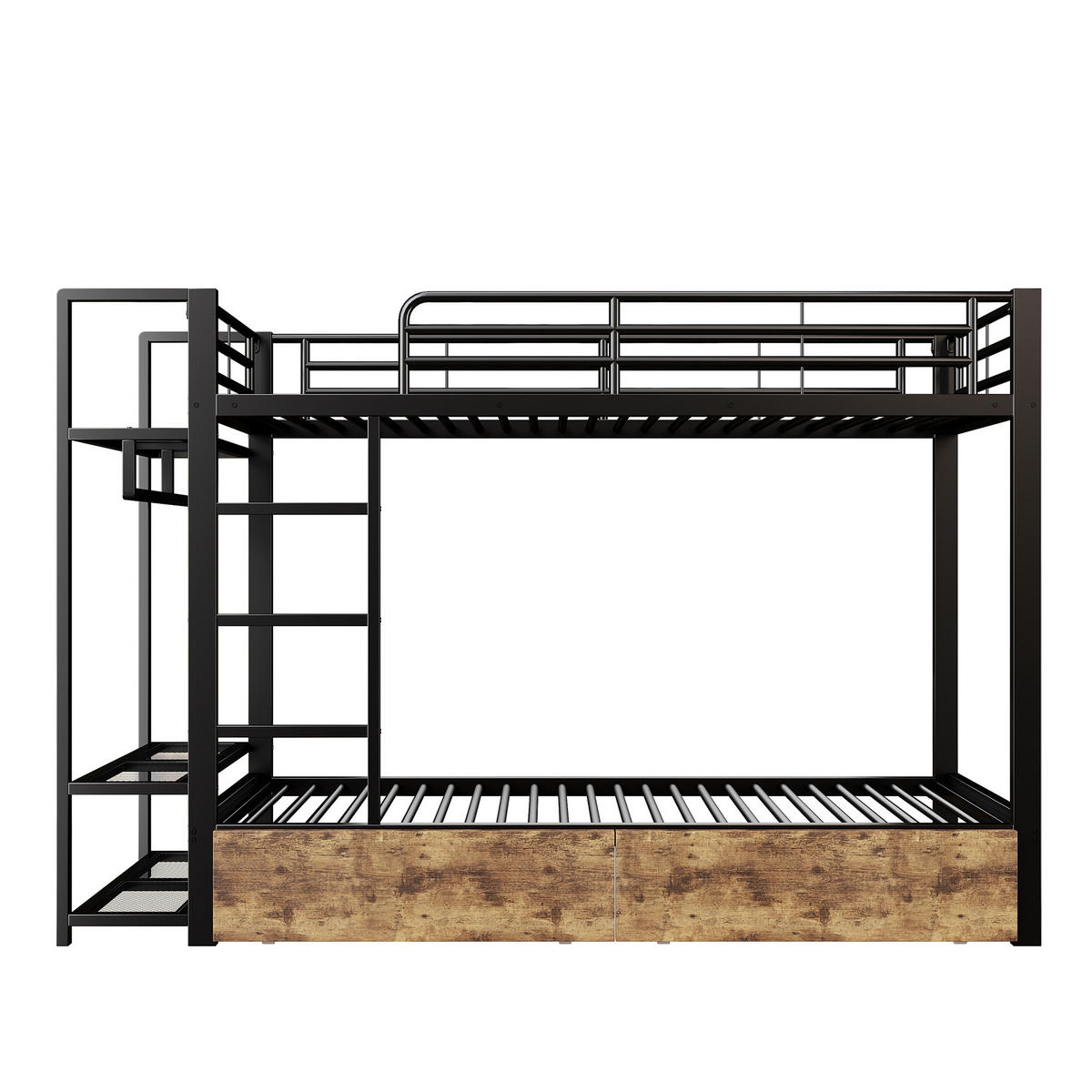 ETAGENBETT Metall Schwarz - Schwarz, Metall (90/200cm) - ComfortXL