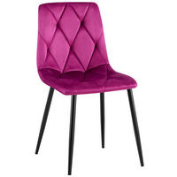 ESSZIMMERSTUHL Samt Lila - Lila/Schwarz, Textil/Metall (45/85/55cm) - CLP