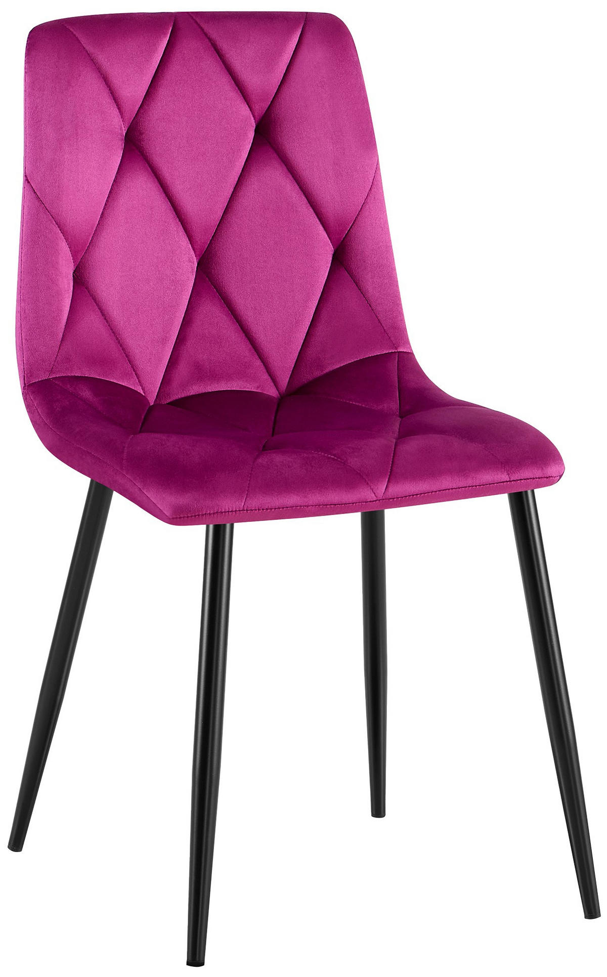 ESSZIMMERSTUHL Samt Lila - Lila/Schwarz, Textil/Metall (45/85/55cm) - CLP