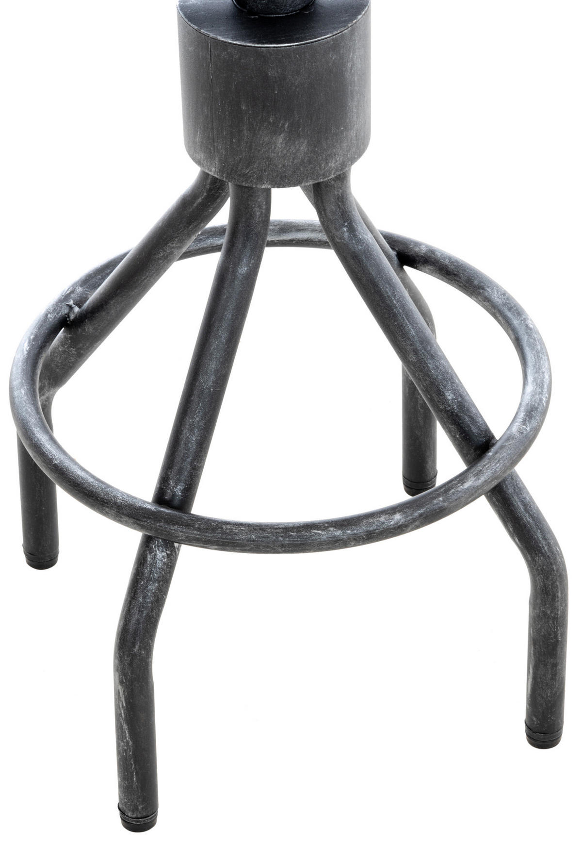 BARHOCKER Holz antik silber - Silberfarben, Holz/Metall (41/96/41cm) - CLP