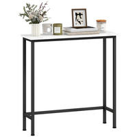 KONSOLENTISCH Flurtisch mit verstellbar Fußpads, Kippschutz 75 x 24 x 76 cm für Kleinen Raum Schwarz - Schwarz, Holzwerkstoff (75/76/24cm)