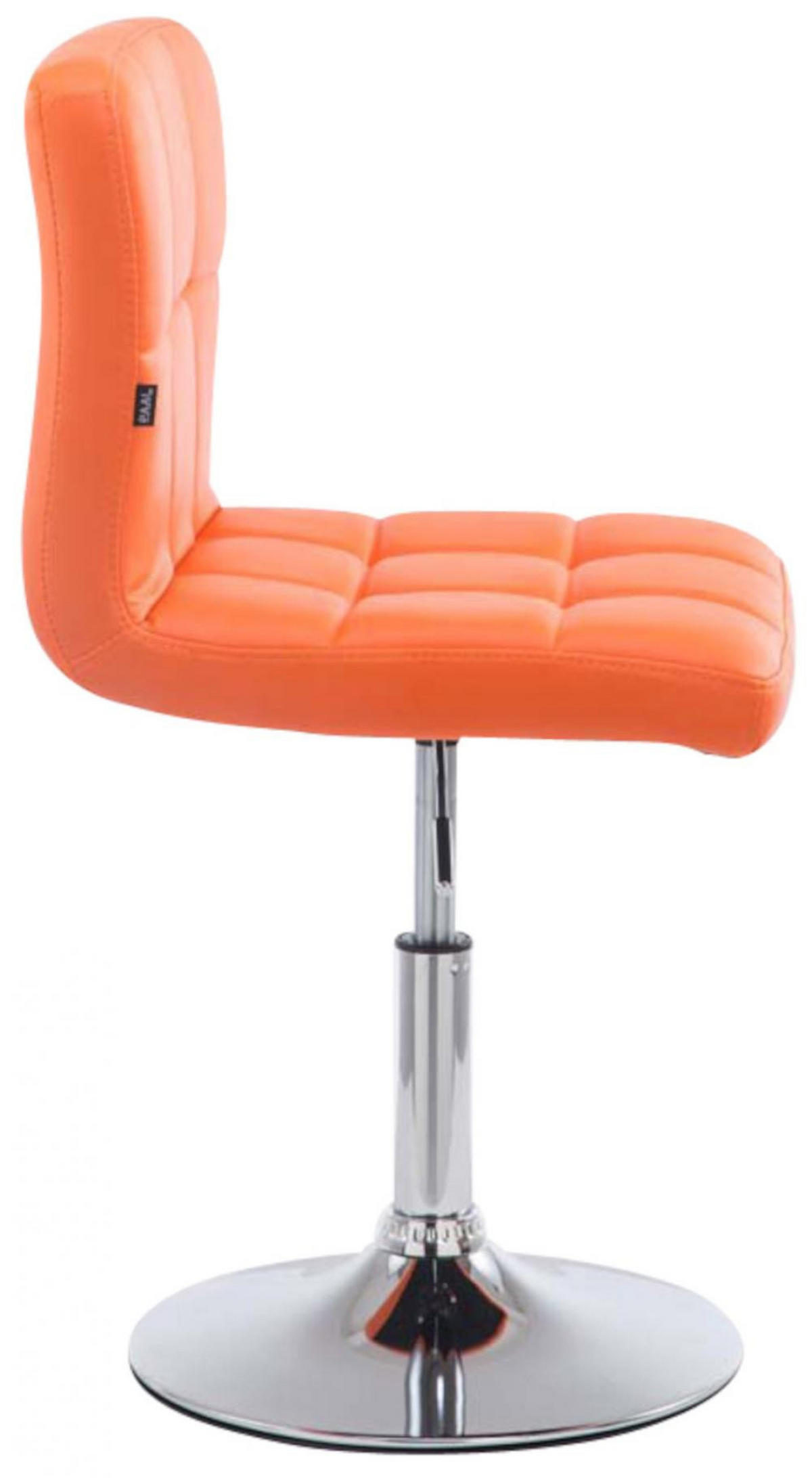 DREHSTUHL 4er Set Lederlook orange - Chromfarben/Orange, Textil/Metall (44/74/49cm) - CLP