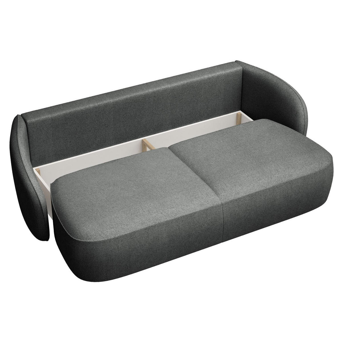 3-SITZER-SOFA Savoy Dunkelgrau mit Schlaffunktion - Dunkelgrau/Schwarz, Kunststoff/Textil (254/96/105cm) - Selsey