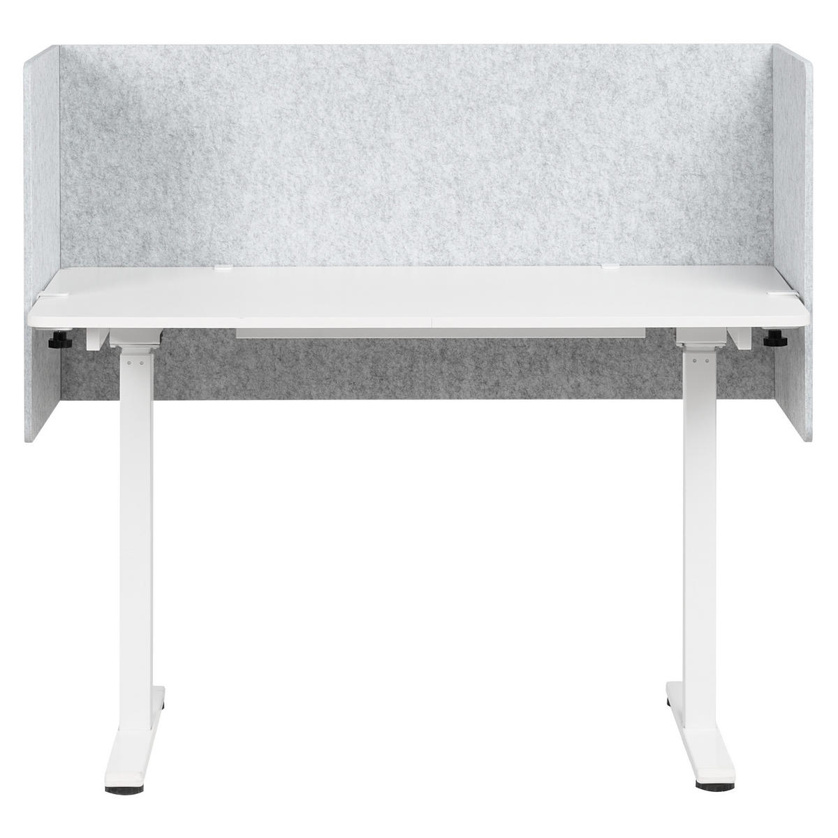 PANOU SEPARATOR DE BIROU 210/61 cm gri Soloa - gri, material textil (210/61/1cm) - Beliani