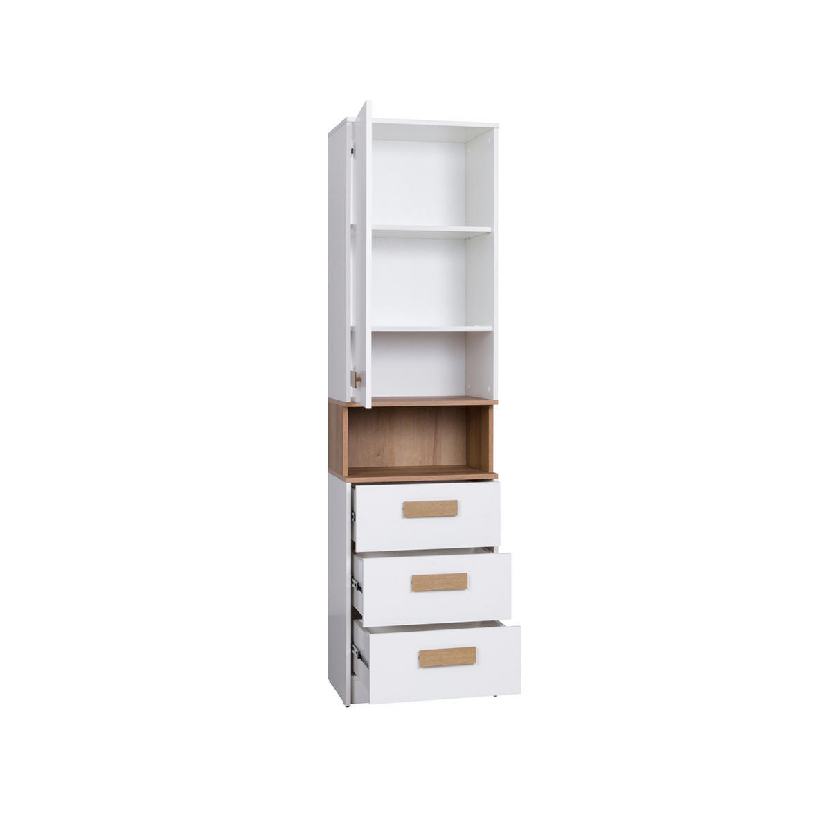 STANDREGAL BÜCHERREGAL G6/B WEIß 52/195/40 - Weiß, Holzwerkstoff/Kunststoff (52/195/40cm) - Marmex Möbel