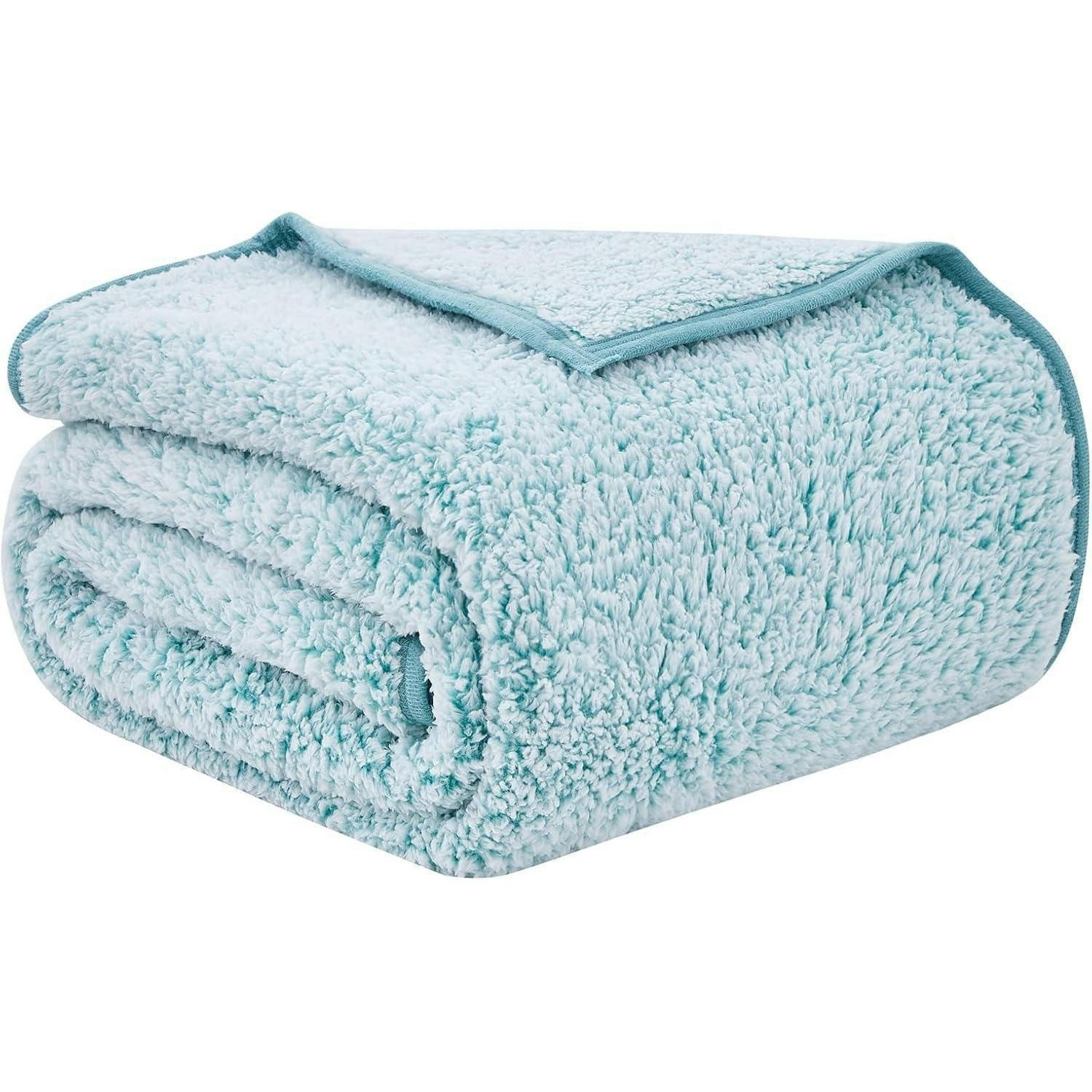 KUSCHELDECKE Sherpa 152 x 203 cm Türkisblau - Türkis, Textil (150/200cm)