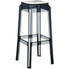 BARHOCKER Kunststoff schwarz - Eukalyptusholzfarben/Schwarz, Kunststoff (36/75/36cm) - CLP