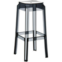BARHOCKER Kunststoff schwarz - Eukalyptusholzfarben/Schwarz, Kunststoff (36/75/36cm) - CLP