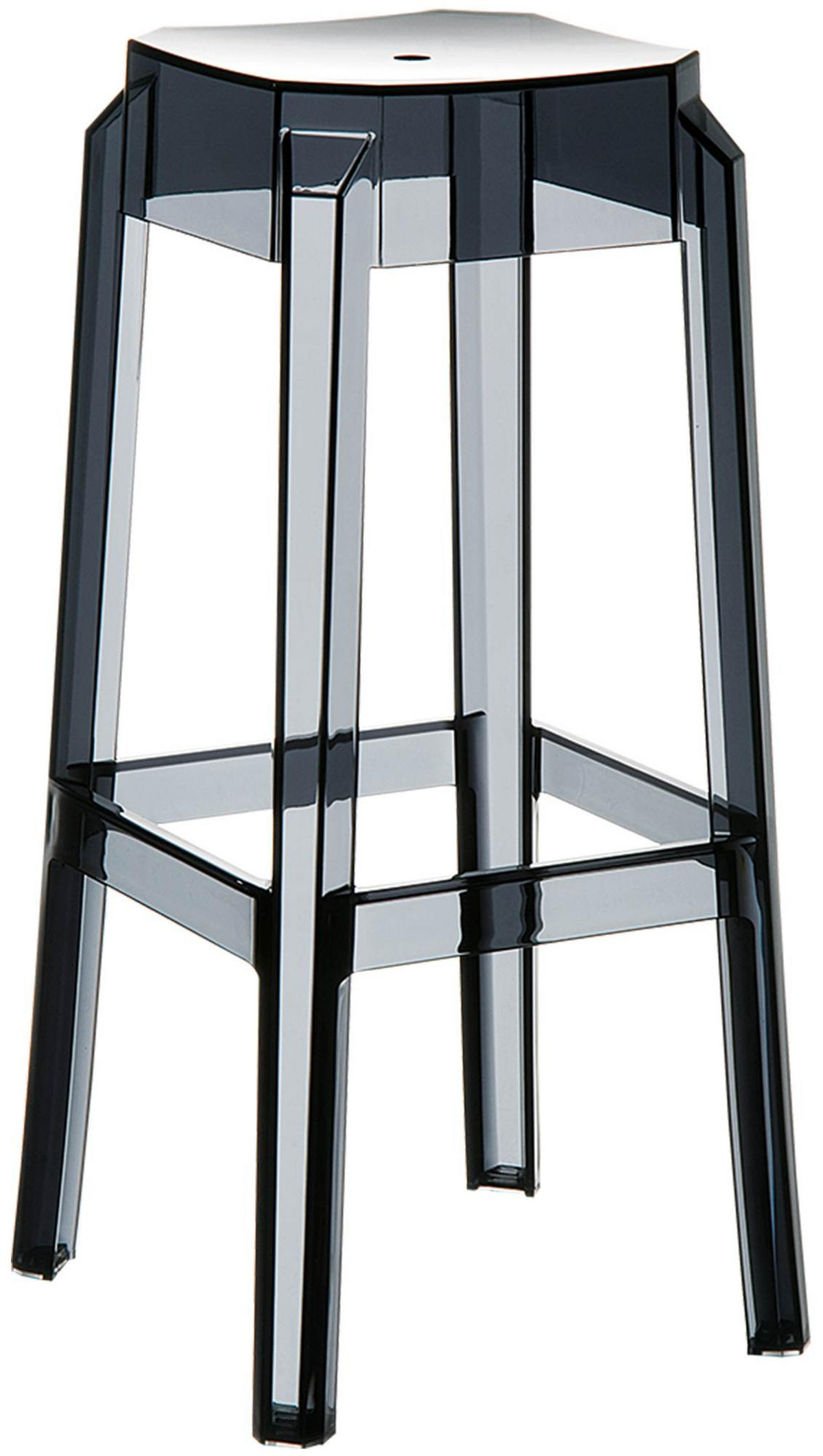 BARHOCKER Kunststoff schwarz - Eukalyptusholzfarben/Schwarz, Kunststoff (36/75/36cm) - CLP