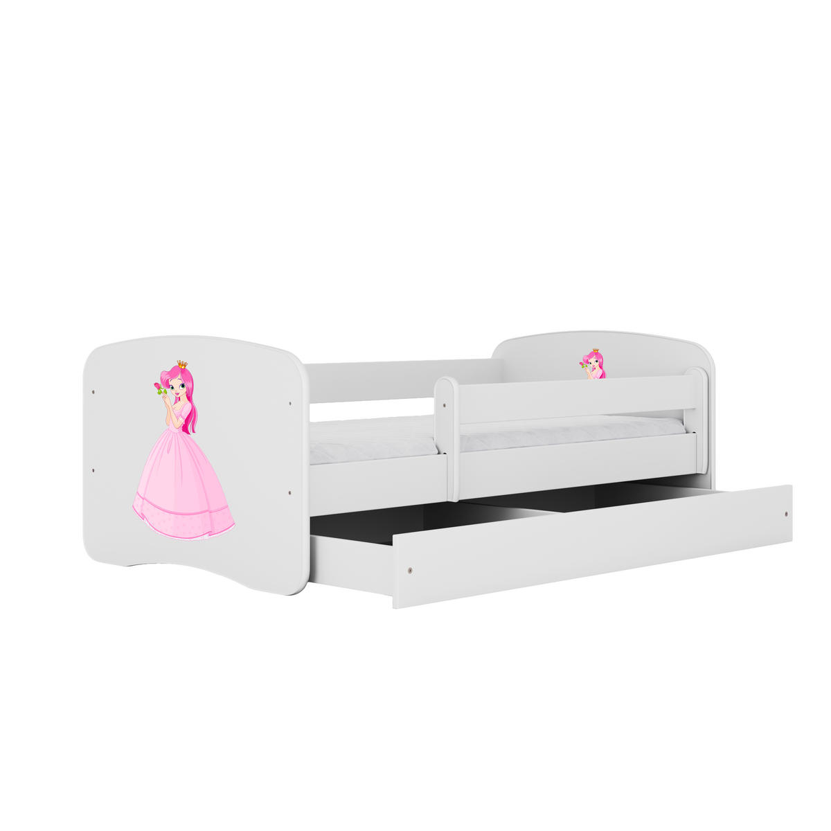 KINDERBETT Prinzessin mit Schublade 160/80 90/61/164 - Weiß, Holzwerkstoff (80/160cm) - RAUMHIRSCH FURNITURE
