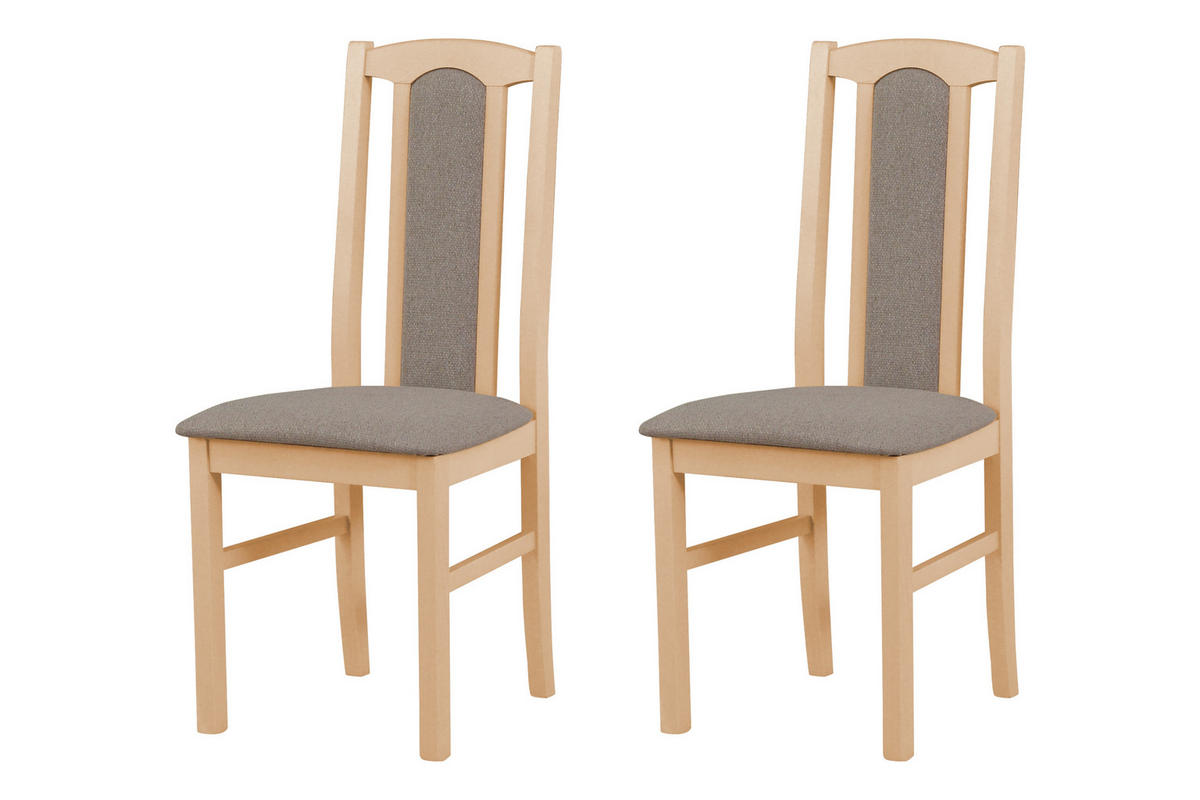ESSZIMMERSTUHL - Set 2x Bos 7 sonoma, opium 20 - Graubraun/Sonoma Eiche, Holz (43/96/40cm) - Leaf Design