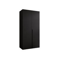DREHTÜRENSCHRANK Mila I 100 - Schwarz, Holzwerkstoff/Kunststoff (100/202/52cm) - MIRJAN24
