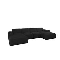 ECKSOFA Siena U ein Stil, der zum Entspannen einlädt, Stoff Velo Schwarz - Schwarz, Holz/Textil (344/73/165cm) - Kaiser Möbel