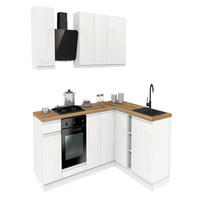 WINKELKÜCHE 240x180 cm mit Arbeitsplatte - SIMPLY Z12 - in Weiß Hochglanz / Weiß - Weiß Hochglanz, Holz/Holzwerkstoff (420/212/53cm)