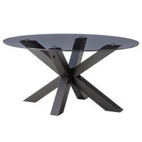 COUCHTISCH - Oval - Glas / Eiche massiv - Eichefarben/Schwarz, Glas/Holz (60/100/45cm) - home24