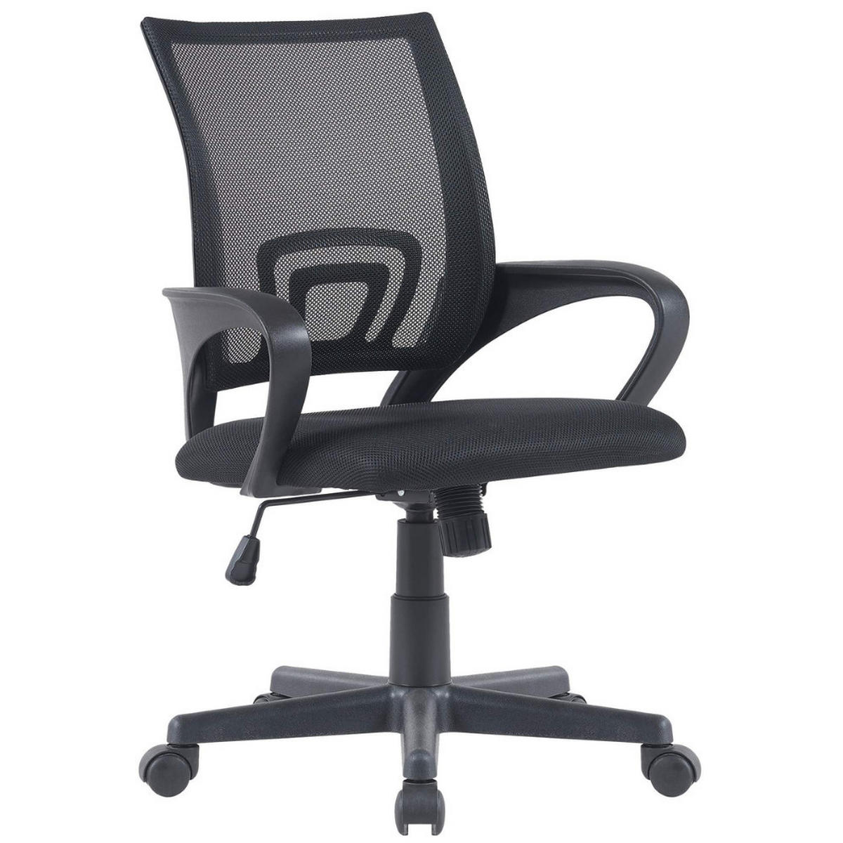 BÜROSTUHL Ergonomisch ZEOS Schreibtischstuhl mit Netzbespannung | Schwarz - Schwarz, Leder/Kunststoff (54/88/56cm) - DELUKE